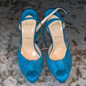 Christian Louboutin Greissimo Sandals Blue Suede